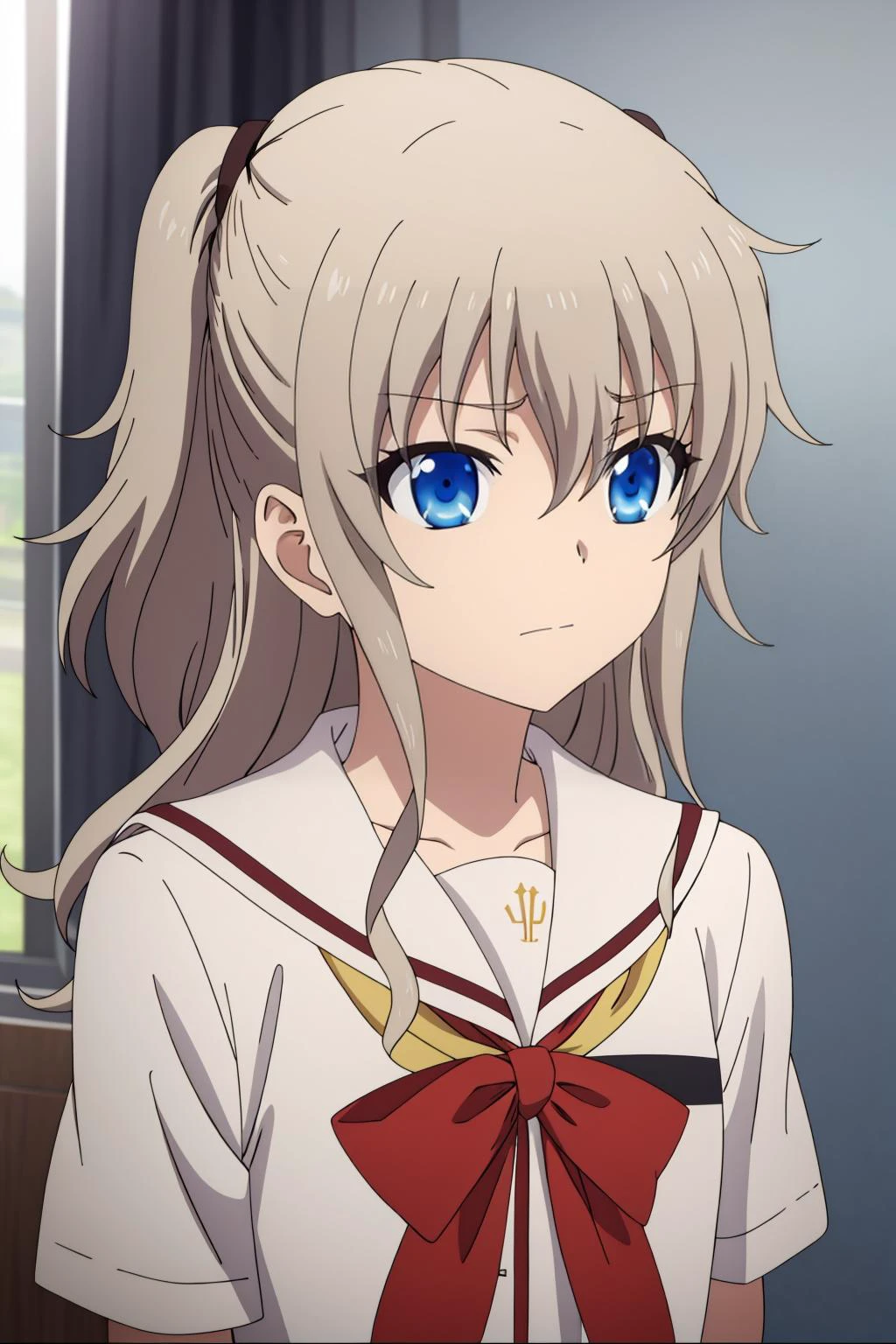 1girl, solo, best quality, masterpiece, <lora:nao:0.8> nao tomori, school uniform, serafuku, sailor collar, hair between eyes, anime style, anime color, 2D
