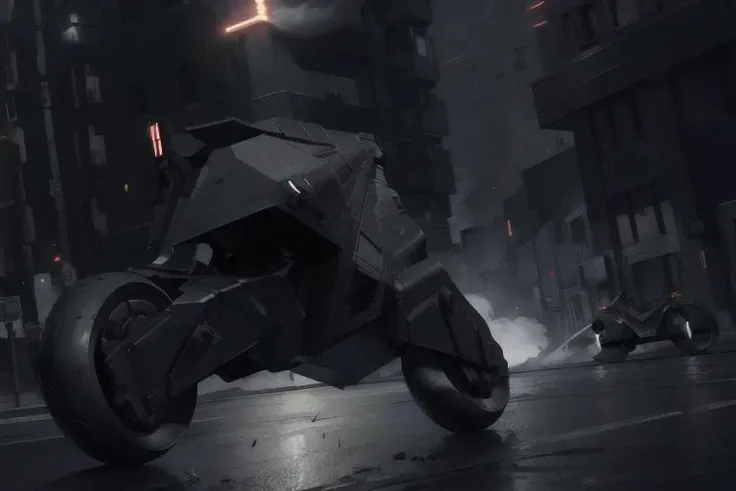 analog gloomy aerial photo of an ((autonomous bike, <lora:wr322ugv:1>)), ((nighttime)), (speeding down an avenue in a city on fire), (explosions in the background), High Detail, Sharp focus, (photorealism), realistic, best quality, 8k, award winning, dramatic lighting, epic, cinematic, masterpiece, rim light, (action movie), war,  depth of field, dutch angle, motion blur,