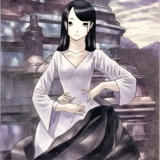 ((masterpiece)),(best quality) ,1girl, kazuma_kaneko, <lora:Sadakobest:1>,Sadako_Yamamura, portrait, upper body,
