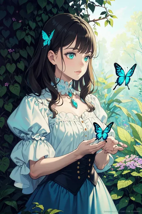 realistic, (best quality, masterpiece:1.3) , [art by Hendrick Cornelisz Vroom|art by Kate Greenaway], gem butterfly of a Heartwarming butterfly, cyan crystal, American Impressionism, Ethereal Lighting, Dark hue
 <lora:oyari_ashito_v0.1a:0.7>