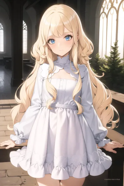 <lora:oyari_ashito_v0.1a:1.0>
1girl, blonde hair, blue eyes, very long hair, white dress, intricate details, castle,, masterpiece, best quality, highly detailed