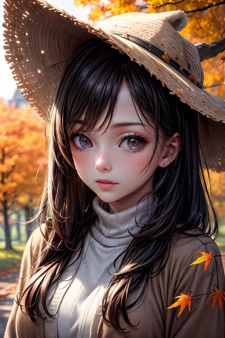 (masterpiece, best quality), 1girl, Cozy Autumn themed Walk, nature walk, Autumn day, flora, dept of filed, half body, close up shotbeautiful lighting, Autumn colors, Autumn elements,
, <lora:EMS-179-EMS:0.700000>