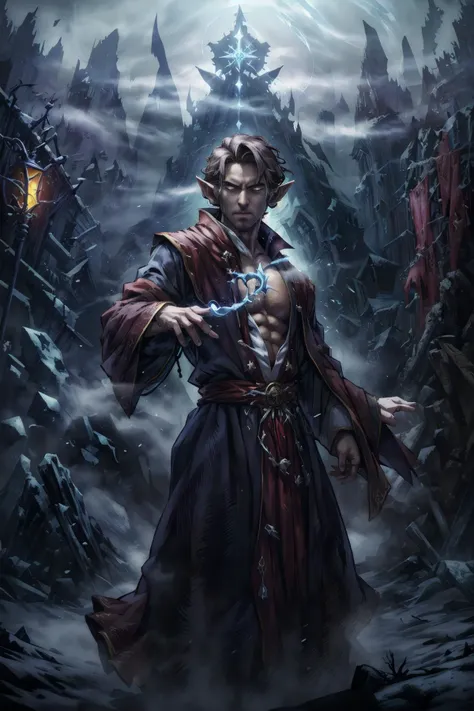 Disney animation, masterpiece, perfect face, expressive eyes, 1elf, handsome, male, maroon priest robes, pectoral focus, magic, cryokinesis, dynamic pose, casting spell, cowboy shot, darkpriest, eyes open, determined expression, backroom, liminal space, outside, fog, shadow, night, fantasy, eerie atmosphere,
<lora:Clothing - Dark Priest:0.6>, <lora:D1s-Backroom:0.8>, <lora:Concept - Cryomancer:0.4>