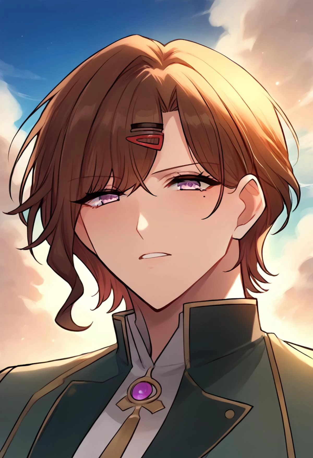 score_9, score_8_up,score_7_up,very aesthetically pleasing,4k,masterpiece,
BREAK, <lora:manhwa-artstyle:1>, closeup, upper body,1girl,higuchi_madoka,short hair, brown hair, swept bangs, mole under eye, purple eyes, black or brown pantyhose, hairclip,
BREAK,Landscape,Blooming wildflowers carpet the meadows in a riot of color,The Waverly Hills Sanatorium USA,Arménie,The Stone Symphony,anime artwork anime style key visual vibrant studio anime highly detailed,style by Joshua Reynolds,style by Eric Canete,extremely beautiful professional trending on artstation hyperdetailed <lora:higuchi_madoka_pony:1> <lora:Smooth Anime Style LoRA XL:0.7> <lora:detailed_notrigger:1>