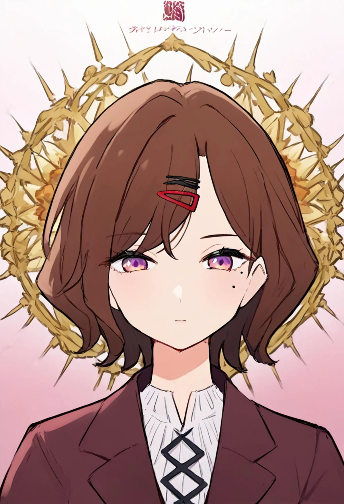 score_9, score_8_up,score_7_up,very aesthetically pleasing,4k,masterpiece,
BREAK,<lora:Eiken3kyuboy_Artist_Style_ponyXL:1>, closeup, upper body,1girl,higuchi_madoka,short hair, brown hair, swept bangs, mole under eye, purple eyes, black or brown pantyhose, hairclip,
BREAK,Landscape,Blooming wildflowers carpet the meadows in a riot of color,The Waverly Hills Sanatorium USA,Arménie,The Stone Symphony,anime artwork anime style key visual vibrant studio anime highly detailed,style by Joshua Reynolds,style by Eric Canete,extremely beautiful professional trending on artstation hyperdetailed <lora:higuchi_madoka_pony:1> <lora:Smooth Anime Style LoRA XL:0.7> <lora:detailed_notrigger:1>