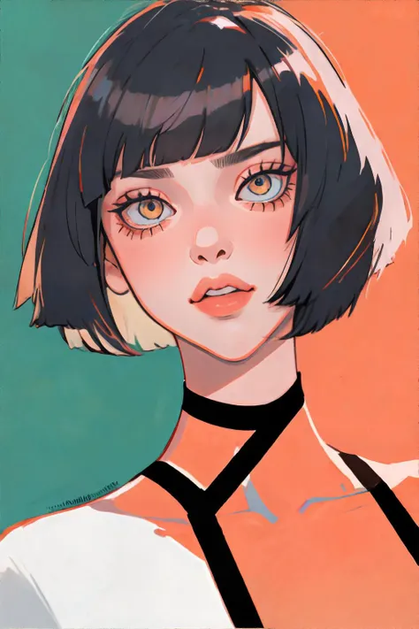 <lora:flatartstyle:1.00>, 1girl, auburn bob haircut, hazel eyes || <lora:flatartstyle:0.2>