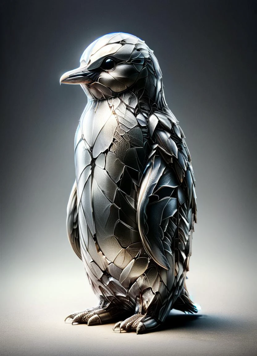 (Emperor Penguin:1.1) encased if cracked silver metal <lora:ral-polishedsteel-sdxl:1> ral-polishedsteel <lora:ral-milkyglass-sdxl:0.8> ral-milkyglass <lora:ral-vlntxplzn-sdxl:0.38> ral-vlntxplzn <lora:XL_Shadowy_Linens:0.4>,, subsurface scattering, Photorealistic, Hyperrealistic, analog style, realistic, film photography, soft lighting, heavy shadow