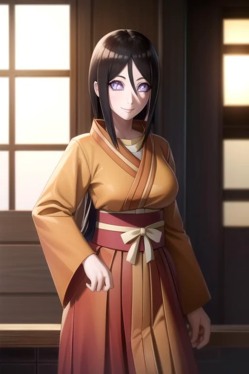 masterpiece, best quality,  sky, clouds, cityscape, smile, looking at viewer, 
,, <lora:hanabi hyuuga-lora-nochekaiser:1> hanabi hyuuga, long hair, black hair, hair between eyes, white eyes, no pupils,     skirt, long sleeves, japanese clothes, kimono, sandals, hakama, orange kimono, red hakama,, (masterpiece:1.2), best quality, high resolution, unity 8k wallpaper, (illustration:0.8), (beautiful detailed eyes:1.6), extremely detailed face, perfect lighting, extremely detailed CG, (perfect hands, perfect anatomy),