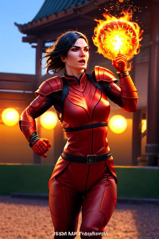 photorealistic cinematic photo a woman in ninja gear throwing fireballs . 35mm photograph, film, bokeh, professional, 4k, highly detailed . highly detailed, lifelike, precise, accurate, detailed skin texture, (blush:0.5), (goosebumps:0.5), subsurface scattering