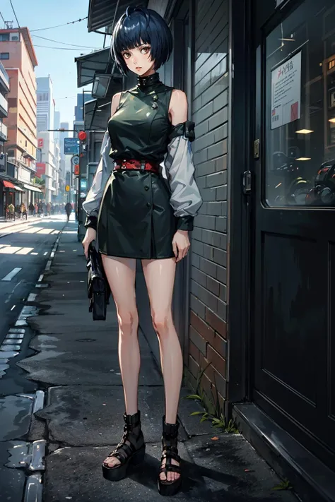 ((masterpiece, best quality))
 <lora:Persona5TaeTakemi:0.8>
Persona5TaeTakemi, 1girl, solo, short hair, black hair, brown eyes, standing in front of a picturesque landscape, full body, with arms folded