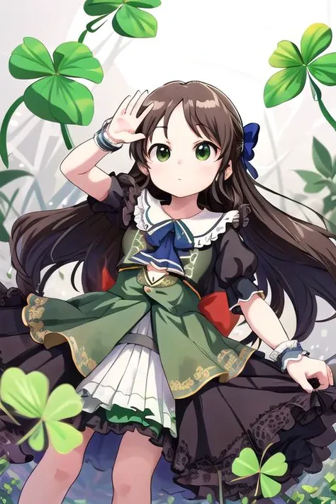 masterpiece, best quality,ultra detail, <lora:anmnr01:0.3> <lora:add_detail:0.4>,<lora:GoodHands-vanilla:0.7>, <lora:arisu-outfits-v1.6:0.7>1girl,1animal,arisu, <lora:Clover Landscape:0.7>clover field,clover,cinematic angle,stylish pose