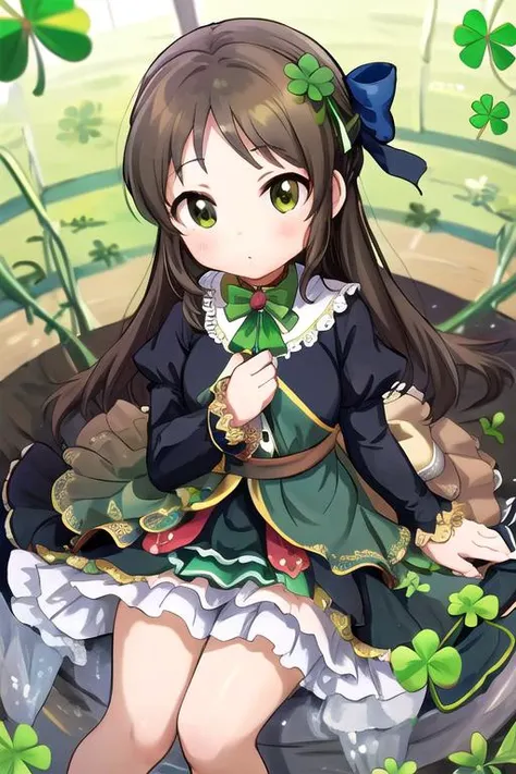 masterpiece, best quality,ultra detail, <lora:anmnr01:0.3> <lora:add_detail:0.4>,<lora:GoodHands-vanilla:0.7>, <lora:arisu-outfits-v1.6:0.7>1girl,1animal,arisu, <lora:Clover Landscape:0.7>clover field,rabbit
