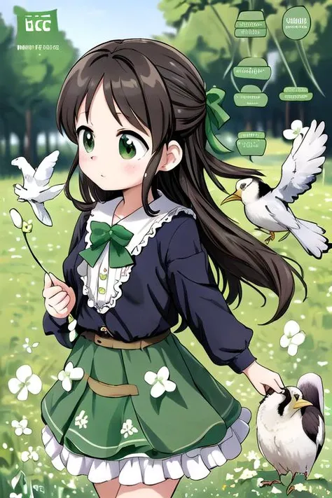 masterpiece, best quality,ultra detail, <lora:anmnr01:0.3> <lora:add_detail:0.4>,<lora:GoodHands-vanilla:0.7>, <lora:arisu-outfits-v1.6:0.7>1girl,animal,arisu,(birds) <lora:Clover Landscape:0.7>clover field,clover,,comic , (<lora:Icy Cold Comics:0.9>comic_panel_layout)