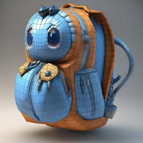 game icon institute,gameicon,masterpiece,best quality,ultra-detailed,masterpieces, A hand-drawn style cartoon backpack in the shape of a pumpkin, with blue tabs, white surface, blue accents, and a doll pendant attached to it, 3D rendering2D, Blender cycle, Volume light,No human, objectification, fantasy <lora:GameIconResearch_bag_Lora:0.5>
wireframe, <lora:topo_v4:1> ,