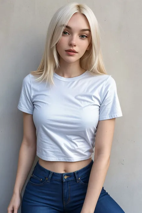 (long shot:1.4), <lora:JadeLloyd_v1:0.9> JadeLloyd platinum blonde hair wearing a t-shirt and jeans