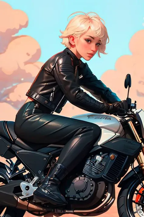 DEN_agata_dana,
(riding a motorcycle:1.2) wearing (motorbike leathers:1.2), (riding a motorbike:1.2), (driving a motorbike:1.2), (motorcycle:1.1), traffic, leather trousers, leather jacket, motorcycle boots, leather gloves,
bokeh, f1.4, 40mm, photorealistic, raw, 8k, textured skin, skin pores, intricate details <lora:epi_noiseoffset2:1>, epiCRealism <lora:ClothingAdjuster3:-1.3>