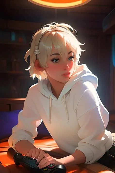 DEN_agata_dana,
sitting at a computer wearing headphones and playing games (holding a controller:1.2) wearing a hoodie in a (neon lit room:1.3), (gamer:1.2), gaming, gamer girl, games, (purple lighting, neon:1.2),
bokeh, f1.4, 40mm, photorealistic, raw, 8k, textured skin, skin pores, intricate details <lora:epi_noiseoffset2:1>, epiCRealism <lora:ClothingAdjuster3:-1.3>