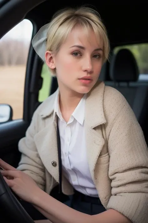 DEN_agata_dana,
posing by a (police car:1.2) (dressed:1.1) in a (police uniform:1.2), (police officer:1.3), police uniform, (police car:1.1), cuffs, (police:1.2), (uniform:1.3), police hat, hair tied back, tied back hair, trousers, top, jacket,
bokeh, f1.4, 40mm, photorealistic, raw, 8k, textured skin, skin pores, intricate details  <lora:epi_noiseoffset2:1>, epiCRealism <lora:ClothingAdjuster3:-1.3>