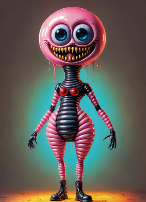 macabre style kawaii style Adorable 3D Character, Ombre color scheme of neon orange, neon pink, neon blue, neon yellow, neon green, (woman:1.1) with (elongated neck:1.3) <lora:balloonz:0.4> balloonz <lora:ral-hnycmb:0.35> ral-hnycmb <lora:bigeyes-v2_16x8-4x1:1.8> big eyes , subsurface scattering, Photorealistic, Hyperrealistic, analog style, realistic, film photography, soft lighting, heavy shadow, 3D render, adorable character, 3D art . cute, adorable, brightly colored, cheerful, anime influence, highly detailed . dark, gothic, grim, haunting, highly detailed