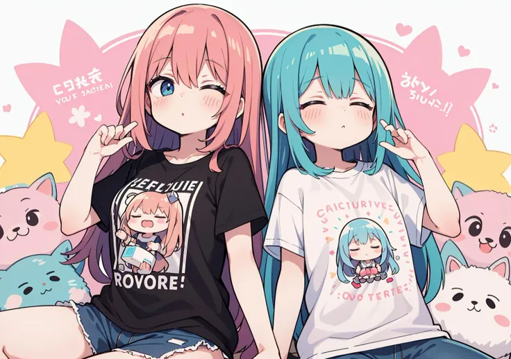 best quality,(kawaii:1.1),(cute),(high resolution:1.2),incredibly absurdres:1.3,incredibly fine illustration,t-shirt,over size, sleepy