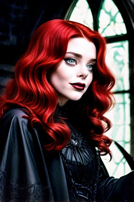 dvd screengrab of a live action 80sdarkfantasysd15b film starring (caoimhelastnamesd15. a welsh woman with red hair), BREAK looking down on you, solo, half shot, dynamic pose, detailed background, (<lora:GothicPunkAI:0.5>, gothicpunkai, gothic theme:1.1) evil smile, sovereign of the night, eye shadow, dim lighting, wearing hooded black vestments of the night, cursed amulet, shadow realm, , dark lightning, dark clouds, decadence, dark aura, broken shackles, consuming darkness, BREAK <lora:neg4all_bdsqlsz_V3.5:1><lora:detailed_eye:0.5> <lora:Mild detail adjusterV10_4:1> dominating the viewer, smile512