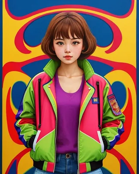 best quality,masterpiece,highly detailed,ultra-detailed, <lora:neg4all_bdsqlsz_V3.5:-1> <lora:60Style_last:1> 60s Illustration Style
1girl, open jacket,