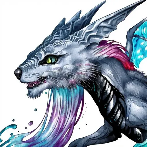 feral, animal, feline, dragon, animal focused, <lora:Managarmr:1>, managarmr, <lora:zyd232_ChineseInkStyle_v1_0:1>, ink splash, ink work, ink drawing, zydink, ink sketch, (ink art, ink illustration, ink, rough:1.4), flowing into ink, swirling ink, colorful, multicoloured, ((abstract)), (flowing lines, ink hair flowing over, made of ink),<lora:more_details:0,5>,
