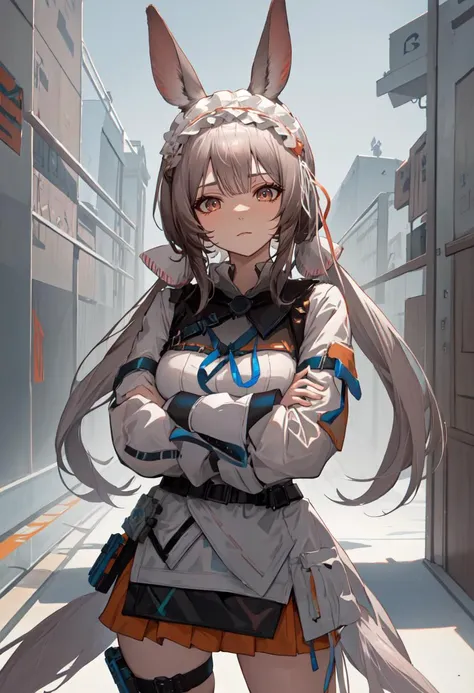 (safe:1.10), best quality, masterpiece, highres, solo, (warmy_arknights:1.10), crossed arms, cowboy shot, looking at viewer, 24 <lora:warmy_arknights:0.80>