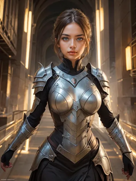 A determined woman, clad in futuristic armor adorned with bioluminescent patterns
masterpiece, best quality, intricate, realistic, photorealistic,  light brown hair,  amber eyes,   <lora:bimbostyleFourUSD:0.3>