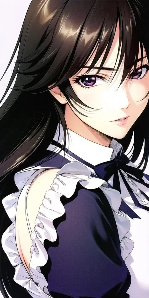 <lora:ChifuyuV2:0.7>, Orimura_Chifuyu, maid, huge_breasts, standing, solo,, masterpiece, best quality, detailed face, detailed eyes, highres,