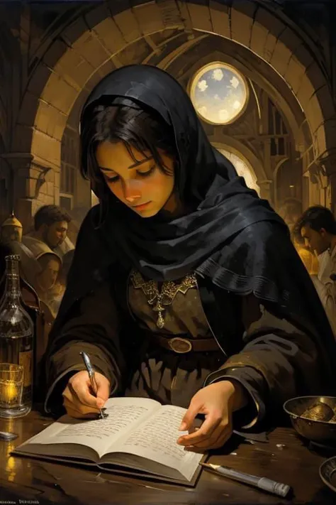 (masterpiece), 8k, UHD, HDR, best quality, digital art, cinematic quality, cinematic, portrait, art, realistic art, digital illustration, bright rich colors, watercolor, oil paints, alcohol inks, Fabian Perez, Henry Asensio, Jeremy Mann, Mark Simonetti Christmas night, close-up of the nativity scene of Mary and Joseph bending over their [newborn], under the sky of Bethlehem, moonlight, radiance illuminating the night, Art on cracked paper, fairy tale, Detailed storybook illustration,oil paint