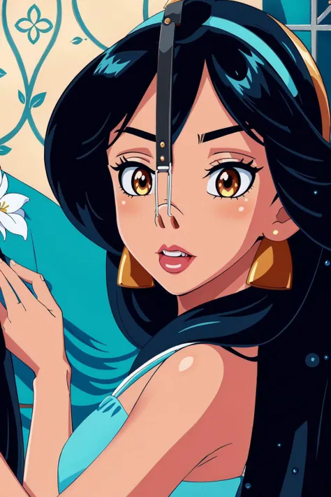 (masterpiece, best quality), intricate details, 8k, artstation, wallpaper, official art, splash art, sharp focus,
(1girl:1.2), <lora:jasmineV3:0.8> jasmine, <lora:NOSEHOOK2v1:0.8>