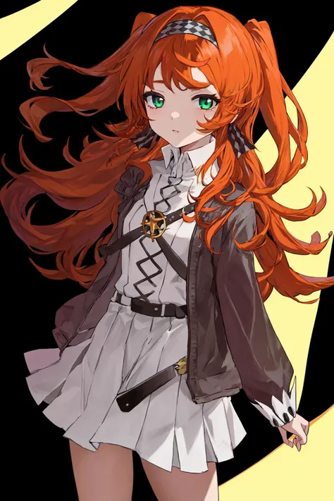 masterpice, best quality,1girl,standing,solo, wariza, Sonetto, orange hair, dark green eyes,<lora:Sonetto_locon:1:face2>
