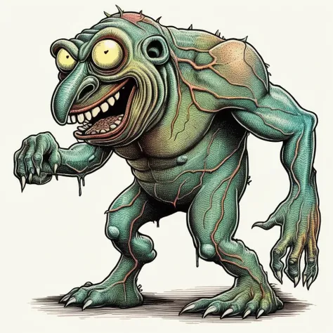 A monster in the style of Gerald Anthony Scarfe.