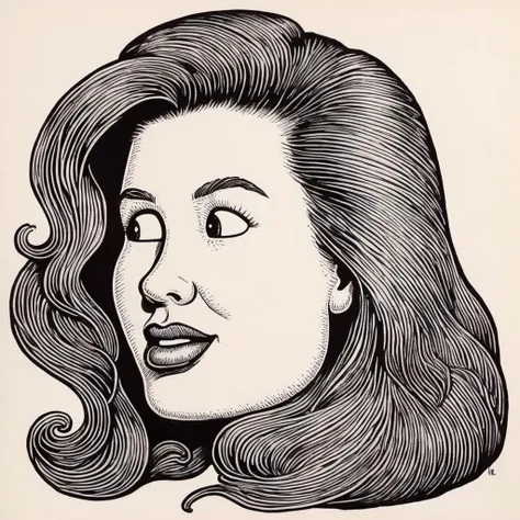 woman in basilwolverton style <lora:BasilWolvertonStyleXL_v1.1-000009:0.6>
hand drawn illustration of woman in basilwolverton style, closed mouth, sleek spaghetti hair, detailed eyes, crisp lines, simple background