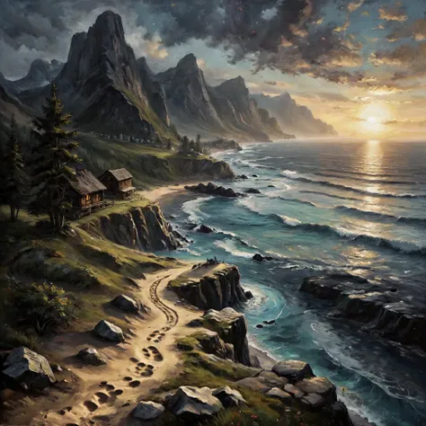 4k, highly detailed, extremely high-resolution details,
Leave nothing but footprints. Take nothing but memories.
Romantic mood. Rustic. oil painting.
Viewed from above.
<lora:The_Dark_Side_of_the_Earth:0.2>
<lora:ClassipeintXL2.1:0.6>