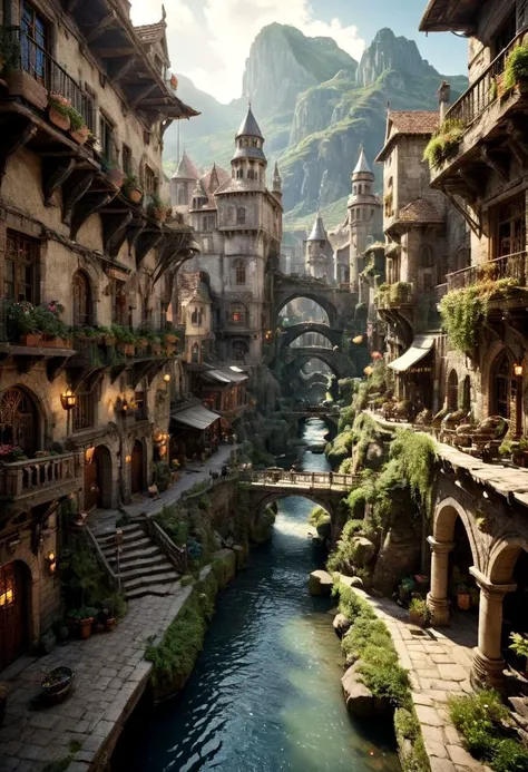 movie still, cinematic view of <lora:ScrapBuiltAIp:0.1> scrapbuiltai, madmax style, medieval postapocalyptic shanti town, a grand capital city nestled in the heart of a magical realm inspired by Dungeons and Dragons. The city stands as a testament to both architectural splendor and mystical enchantments. The streets are bustling with life details, The buildings showcase a harmonious blend of traditional medieval design and whimsical magical enhancements. Ornate bridges span over flowing rivers and canals, connecting various districts of the city. Gardens and parks are interspersed throughout, teeming with vibrant, otherworldly flora and fauna. In the central square, a magnificent fountain serves as a gathering place, its waters sparkling with magical energies, dark fantasy, mythology, and science-fiction, 3d render, intricate, masterpiece, intricate details, Photorealistic movie ,8K , High Resolution, Real, Ultra-Detailler, aesthetic, (high contrast:1.3) highly detailed, hyperrealistic, UHD, HDR, 16K, professional photography, perfect focus, awesome perspective