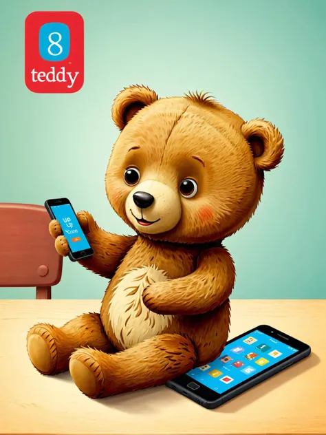 score_9, score_8_up, score_7_up, score_6_up, score_5_up, score_4_up
teddy bear playing with a smartphone
<lora:StorybookRedmond_v2-artificialguybr:1.0> KidsRedmAF, Kids Book,