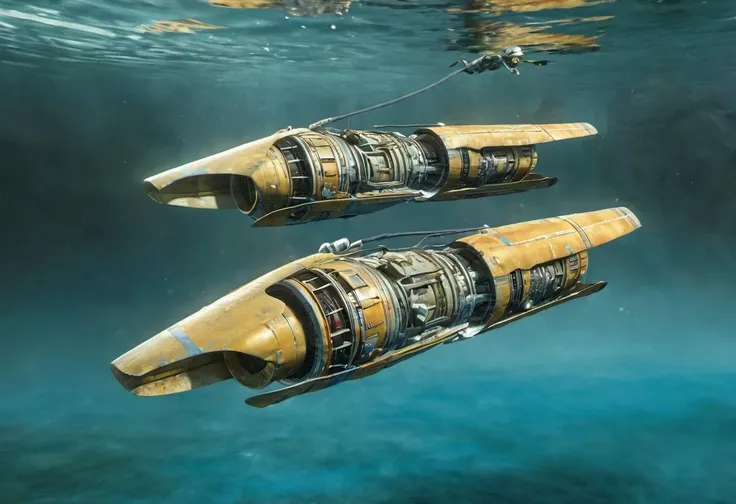 a photo of podracing, blue vehicle, underwater background, <lora:podracing_sdxl_15:0.8>, high resolution, beautiful, highest quality, masterpiece, highly detailed