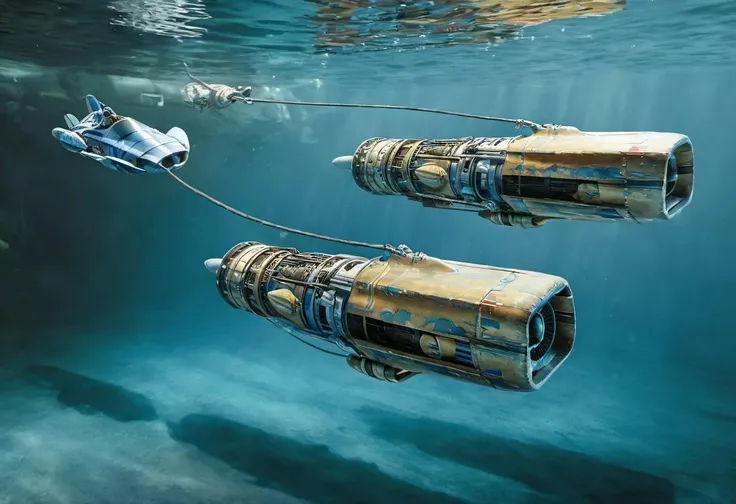 a photo of podracing, blue vehicle, underwater background, <lora:podracing_sdxl_15:0.8>, high resolution, beautiful, highest quality, masterpiece, highly detailed