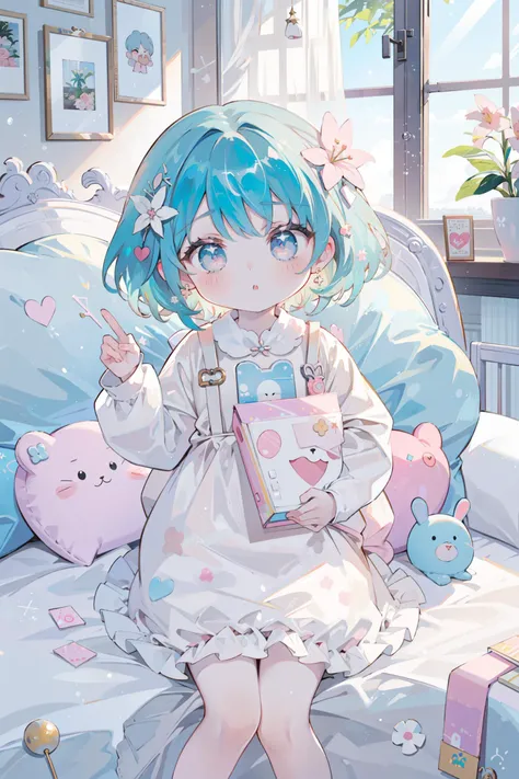 ((best quality, masterpiece, absurbres)),family (((,toddr ))), Dreamy Atmosphere, Bright Tones, Baby Pink, Baby Blue, White, Kawaii Style, Cute Imagination, Flowers