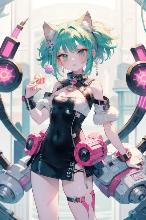 1girl, solo, kittenfuturism candypunk style, cowboy shot, best quality, masterpiece <lora:add_detail:0.5> <lora:hairdetailer:0.5>