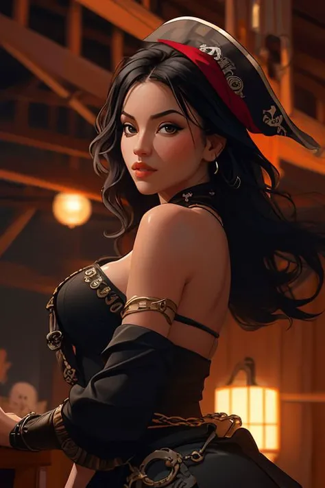 DEN_jullie_SG,
(salty sea wench:1.2), (pirate:1.1) on a (dilapidated pirate ship:1.2), (buccaneer:1.2), pirate, (pirate ship:1.1), atmospheric, (rigging:1.2), (mast:1.1), ship,
bokeh, f1.4, 40mm, photorealistic, raw, 8k, textured skin, skin pores, intricate details <lora:epi_noiseoffset2:1>, epiCRealism, <lora:ClothingAdjuster3:-0.8>