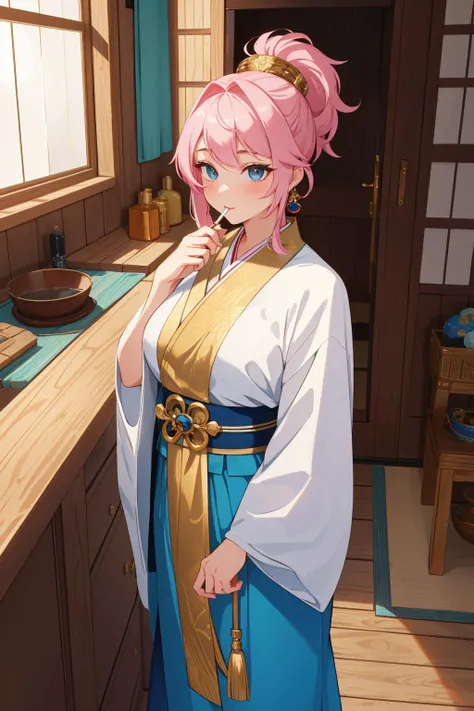1girl, [ (figurativism art designed by Polly Norman:1.2) and (Wilhelmina Barns-Graham:1.2) and (Zack Snyder:0.7) ::16], colorful Octane render, 8k 3D Rendering, epic Cycles render, insane details, top-down view of a [Sakura|Artistic] Paradoxical buff traditional Edo Period (Husband and Husband:1.3) Protector, - Chicken hybrid, they are feeling very shocked, they are dressed in their Zen Kanzu, The Kanzu is tailored by David Laport and Chris Gelinas, their hair is Uptight and styled as Lob, they have a Oppressive traditional Prehistoric Dusty Rose, Steel Gray and Mint Cigarette, Signature Fitness Tracker, from inside of a 1700'S Shed, Navy Blue dungeon and Dwarf planet in background, at Dawn, Panorama, Masterpiece, Horror, Fairy-Tale, soft light, F/2.8, Pastel Colors, stylized, Gold Leafing, detailed skin, highly detailed face, in the style of the david, Flickr, Unsplash