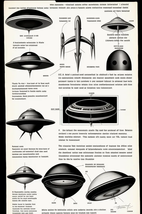( dec_doc ) , diagram with objects with alien technology, 1950s, cia document, fbi document,  secret, reserved