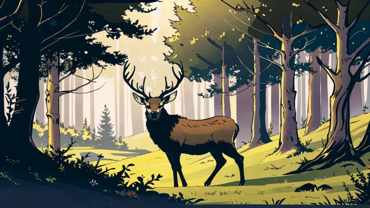 A Stag in the forest