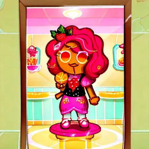 Strawberry Lemonade Cookie look at selfie on Bathroom