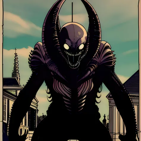 church choir,(xenomorph with tail:1.1),