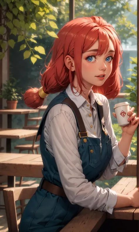 (masterpiece, best quality), female hundred years old, voluminous, (us:1.1), 1girl, blue eyes, solo, low twintails, red hair, fleshy nose, unique face shape, articulate fingers, trust wearing ruffle romper, tube top, , side profile pose, turning to the side with a seductive glance, emphasizing facial features and allure, dappled lighting, sunlight filtering through leaves, creating a romantic and whimsical atmosphere, a cheerful café, with the aroma of freshly brewed coffee and friendly conversation
<lora:Us_V1:1>
<lora:Add Detail:0>,
<lora:Lgirl Slider:-1> ,