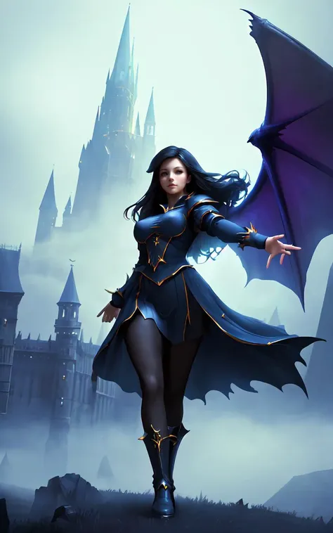 (clothed, masterpiece,wide angle, cinematic establishing shot,young adult european woman, highly detailed background:1.2), volumetric lighting, subsurface scattering, dynamic pose, (special effects, color grading, fantasy aura), (Dream Sorceress:1.4), (Medium Covered Breasts:0.81), Dream realm, ethereal mist, subconscious magic, surreal landscapes